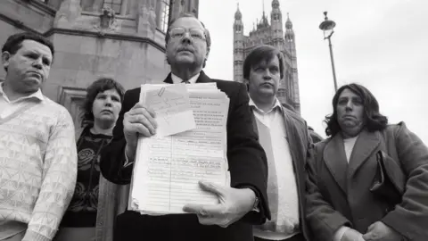 PA Lee and Michelle Hadaway, Barrie and Susan Fellows, and Brighton MP Andrew Bowden in 1988