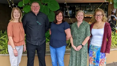 Swansea Bay University Health Board Lynne Jones, Stewart Dow, Lisa Morris, Rhiannon Jones and Miranda Williams