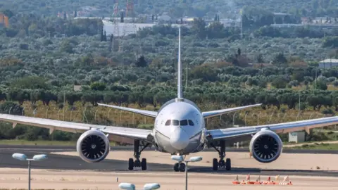 Getty Images United Airlines Boeing 787-10 Dreamliner aircraft as seen flying, landing and taxiing at Athens International Airport Eleftherios Venizelos ATH at the Greek capital.