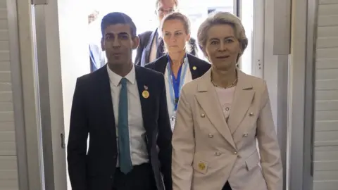 Getty Images Rishi Sunak and Ursula von der Leyen pictured in November 2022