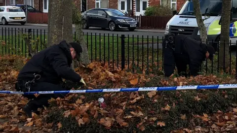 Police search at scene