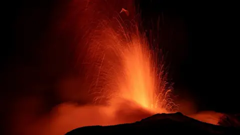 Mount Etna erupting