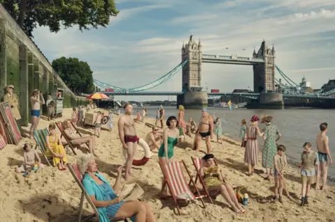 Julia Fullerton-Batten 'Bathers at Tower Bridge' by Julia Fullerton-Batten.