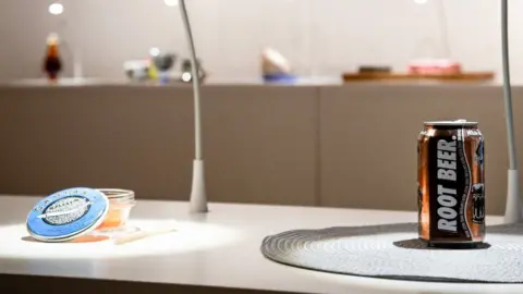 Disgusting Food Museum A box of caviar and a can of root beer