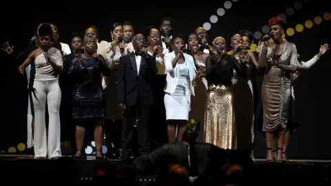 Getty Images The Kingdom Choir at the Invictus Games closing ceremony 2018