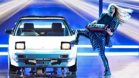 Reuters Voyager from Australia performs during the second semi-final of the 2023 Eurovision Song Contest in Liverpool