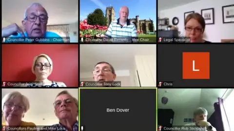 Zoom Screenshot of the Zoom meeting held by South Somerset District Council