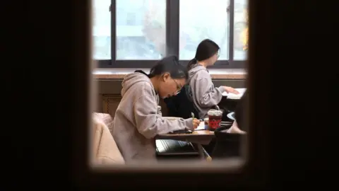 Getty Images South Korean students taking the test in Seoul in 2019