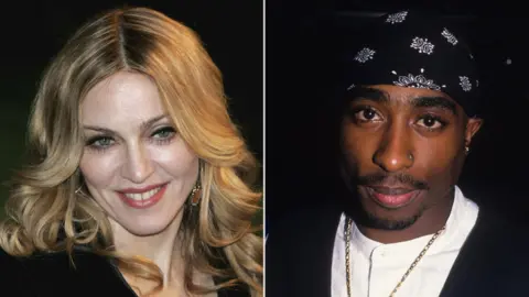 Getty Images Tupac (R) and Madonna