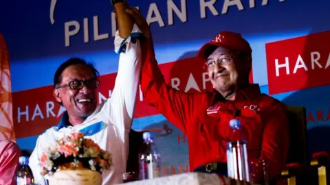 Getty Images Mahathir Mohammad and Anwar Ibrahim