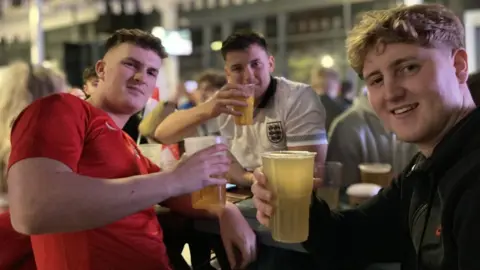 Men celebrate England win