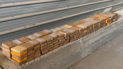 Hellenic Police Packages containing cocaine which have been seized by Hellenic Police