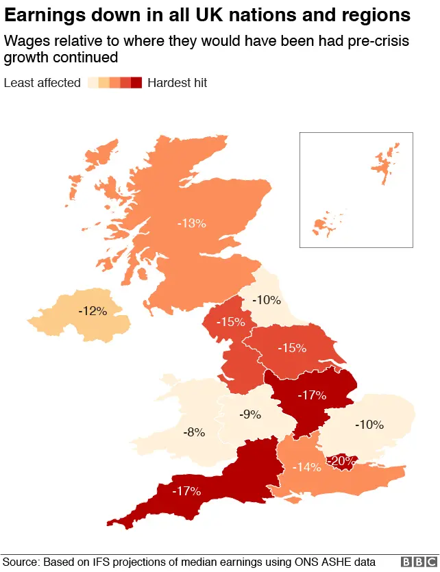 Map showing regional breakdown