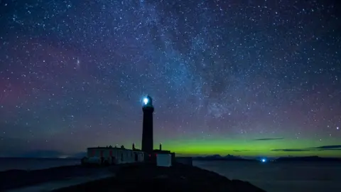 Hamza Yassin Northern Lights at Ardnamurchan Point