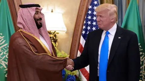 Getty Images US President Donald Trump (R) and Saudi Deputy Crown Prince Mohammad bin Salman al-Saud