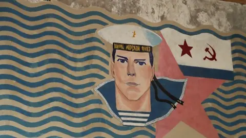 Postimees Restored Soviet naval mural, Naissaar, Estonia, September 2017