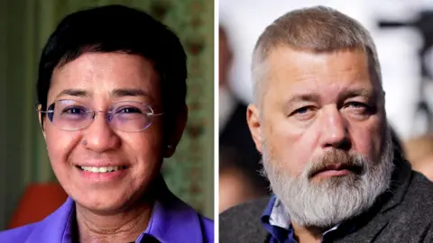 Reuters/Getty Maria Ressa and Dmitry Muratov