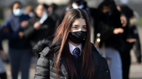 Getty Images school pupil with face mask