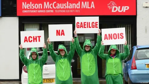 Pacemaker Sinn Féin activists dressed as crocodiles