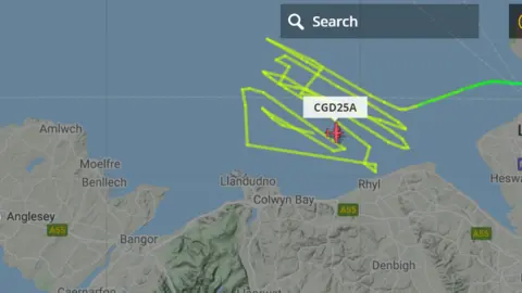 Flight Radar A plane is circling the area where the boat is thought to be missing