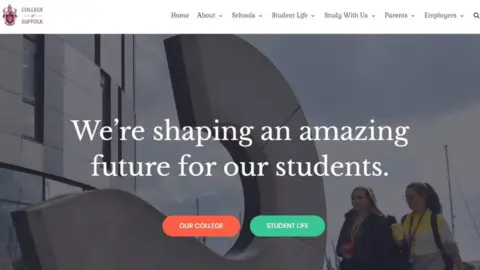 Suffolk Trading Standards A screen shot of the fake university website