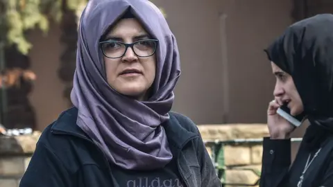 AFP Hatice Cengiz outside the Saudi embassy