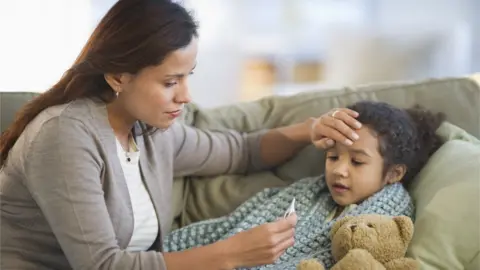 Getty Images picture of child with fever