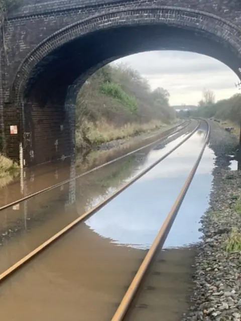 Network Rail Flooded railway line