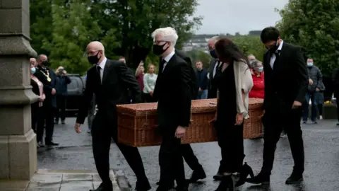 PACEMAKER The coffin of John Hume is brought into St Eugene's Cathedral in Londonderry