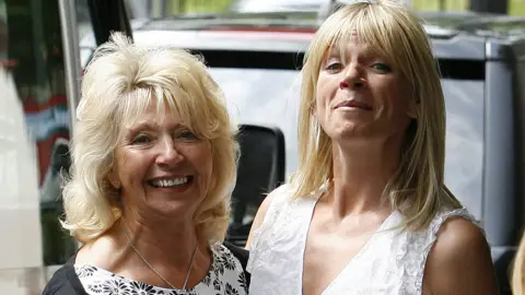 Shutterstock Zoe Ball with her mother, Julia Peckham, arriving at The Dorchester Hotel, London in August 2011