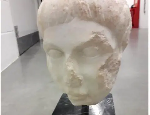 London Metropolitan Police Service London's Metropolitan Police recovered a bust of the Roman Emperor Augustus, 4 July 2018