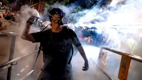 Getty Images Protester in Hong Kong 2019 protests