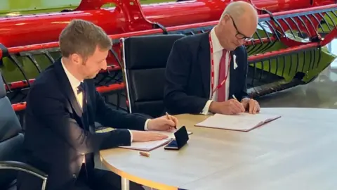 Andrew Sinclair/BBC Suffolk devolution deals being signed
