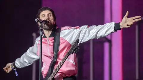 Kasabian performing on the main stage at the Trnsmt Festival at Glasgow Green in Glasgow, Saturday July 8, 2023