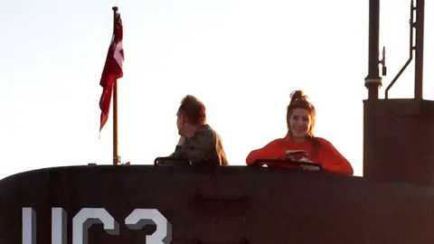 Ritzau Foto Peter Madsen and Kim Wall on the submarine Nautilus