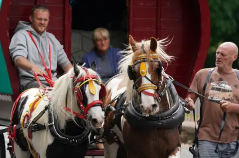 PA Media Travellers arrive in Cumbria ahead of the Appleby Horse Fair