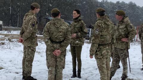 Princess of Wales meets troops on Salisbury Plain - BBC News