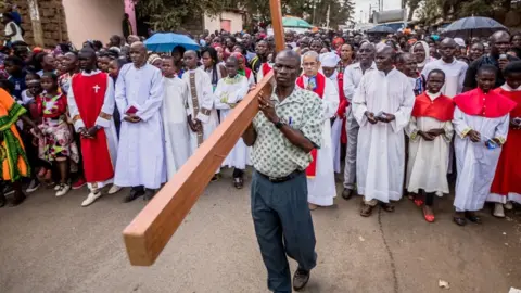 Getty Images Good Friday procession in Kenya