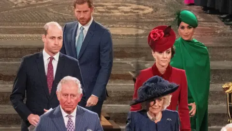 Reuters Prince Charles, Camilla, Duchess of Cornwall, Prince William and Catherine, Duchess of Cambridge, Prince Harry and Meghan, Duchess of Sussex attend the annual Commonwealth Service at Westminster Abbey in London, Britain March 9, 2020