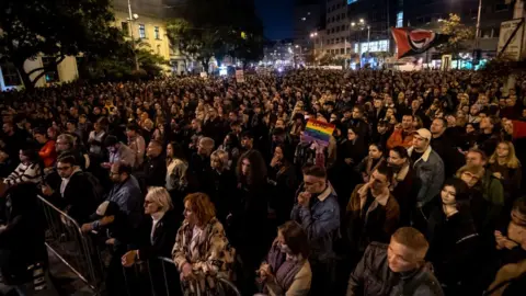 Getty Images The crowd at the vigil