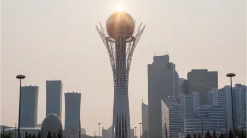 Getty Images Baiterek Tower in the Kazakh capital