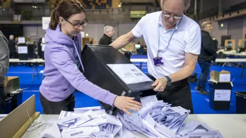 PA Media ballot box being opened in Glasgow