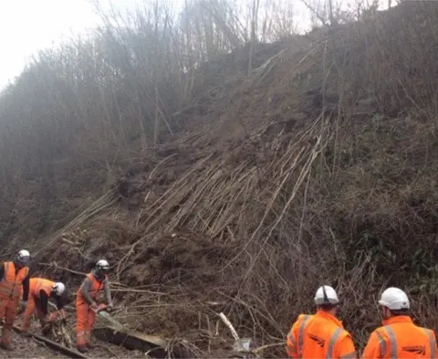 Network Rail Landslip at Wadhurst