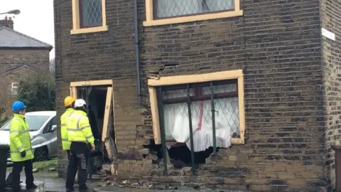 BBC The scene of the crash