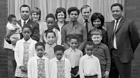 Daniel meadows group pose for portrait