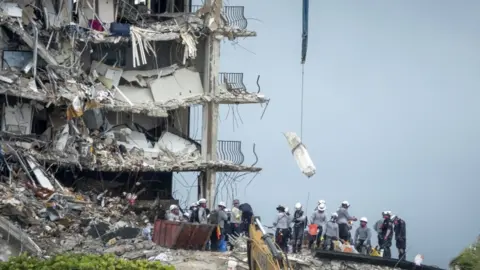 EPA Rescue team search the partially collapsed Champlain Towers South condominium building in Surfside, Florida,