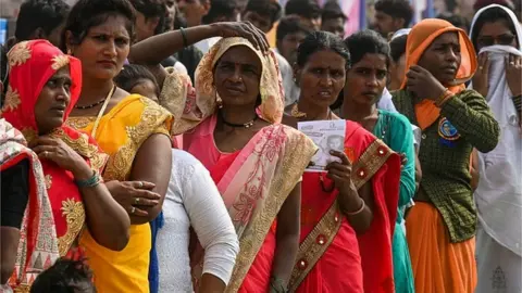 Getty Images Women voters in India