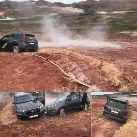 North-east Iceland police Icelandic police said the driver had got into trouble near hot springs