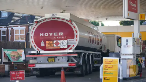 PA Media A delivery of fuel at a shell garage