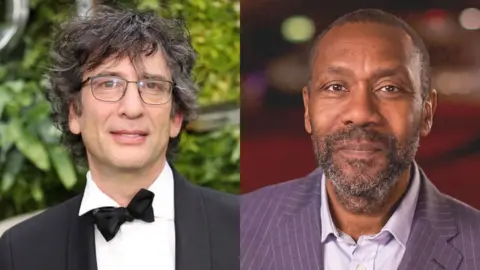 Getty Images/BBC Neil Gaiman and Sir Lenny Henry